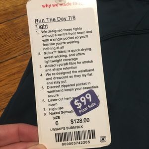 lululemon Run The Day 7/8 Tight